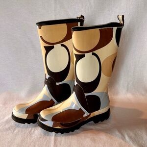 🌧️COACH Optic Rain Boots - Size 7 - Never Used!🌧️